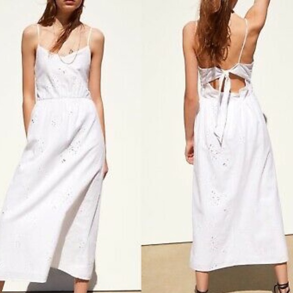 zara white tie dress